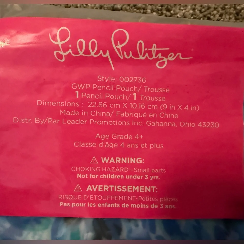 NEW Lilly Pulitzer Pencil Pouch Iris Blue High Manetenance GWP